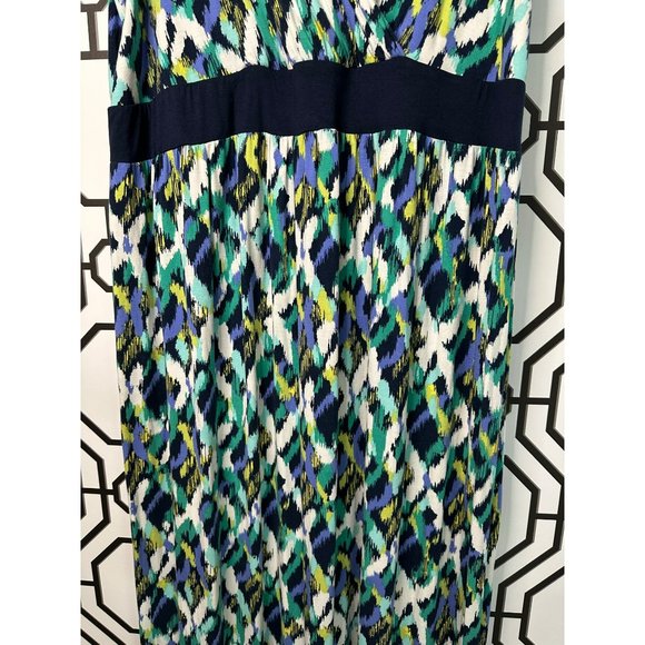 Merona Ladies Long Maxi, Sleeveless, V Neck Multicolored Summer Dress Size 1 - Picture 7 of 7